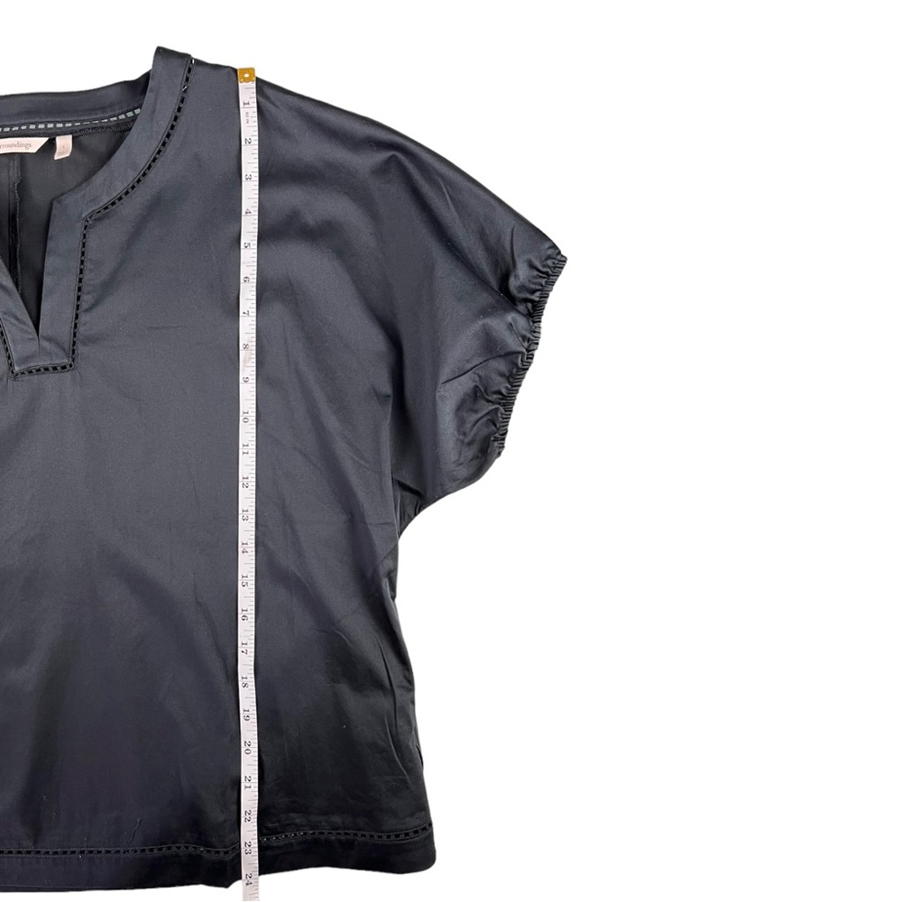 Soft Surroundings Black Split Neck Eyelet Blouse … - image 6